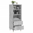 Moderne hoge kast in bewerkt hout met industriële charme - Dressoirs & buffetkasten