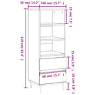 Moderne hoge kast in bewerkt hout met industriële charme - Dressoirs & buffetkasten