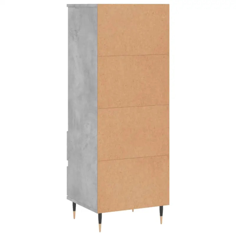 Moderne hoge kast in bewerkt hout met industriële charme - Dressoirs & buffetkasten