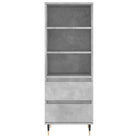 Moderne hoge kast in bewerkt hout met industriële charme - Dressoirs & buffetkasten
