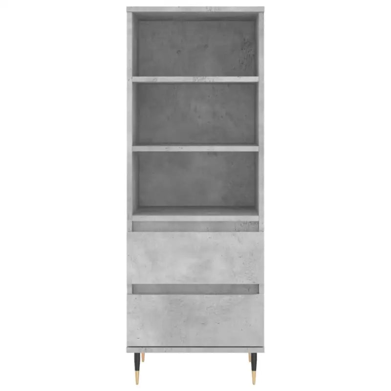 Moderne hoge kast in bewerkt hout met industriële charme - Dressoirs & buffetkasten