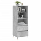 Moderne hoge kast in bewerkt hout met industriële charme - Dressoirs & buffetkasten