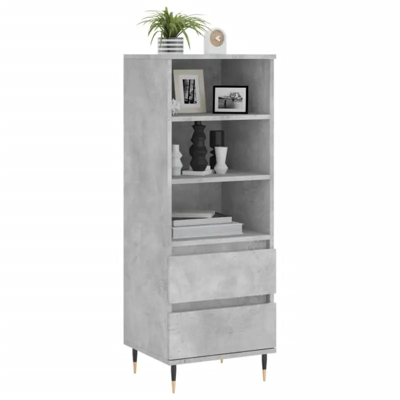Moderne hoge kast in bewerkt hout met industriële charme - Dressoirs & buffetkasten