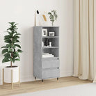 Moderne hoge kast in bewerkt hout met industriële charme - Dressoirs & buffetkasten