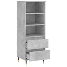 Moderne hoge kast in bewerkt hout met industriële charme - Dressoirs & buffetkasten