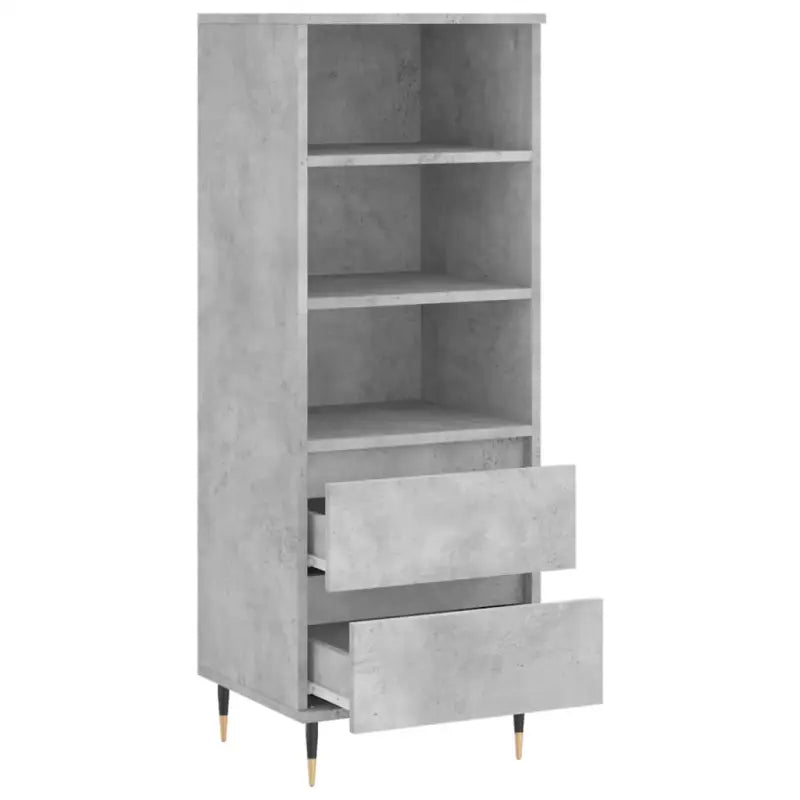 Moderne hoge kast in bewerkt hout met industriële charme - Dressoirs & buffetkasten