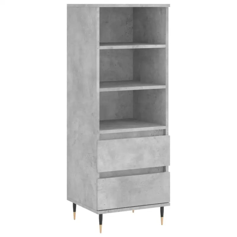 Moderne hoge kast in bewerkt hout met industriële charme - Dressoirs & buffetkasten