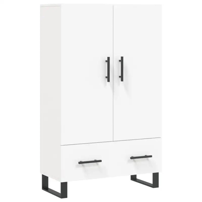 Moderne hoge kast met metalen poten en bewerkt hout - Dressoirs & buffetkasten