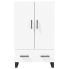 Moderne hoge kast met metalen poten en bewerkt hout - Dressoirs & buffetkasten