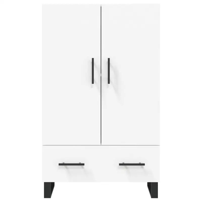 Moderne hoge kast met metalen poten en bewerkt hout - Dressoirs & buffetkasten