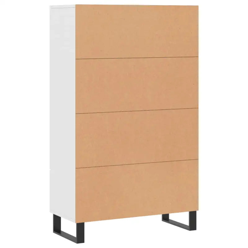 Moderne hoge kast met metalen poten en bewerkt hout - Dressoirs & buffetkasten
