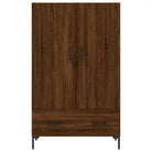 Moderne hoge kast met metalen poten en bewerkt hout - Dressoirs & buffetkasten