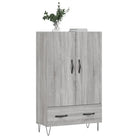 Moderne hoge kast met metalen poten van bewerkt hout - Dressoirs & buffetkasten