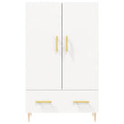 Moderne hoge kast met metalen poten van bewerkt hout - Dressoirs & buffetkasten