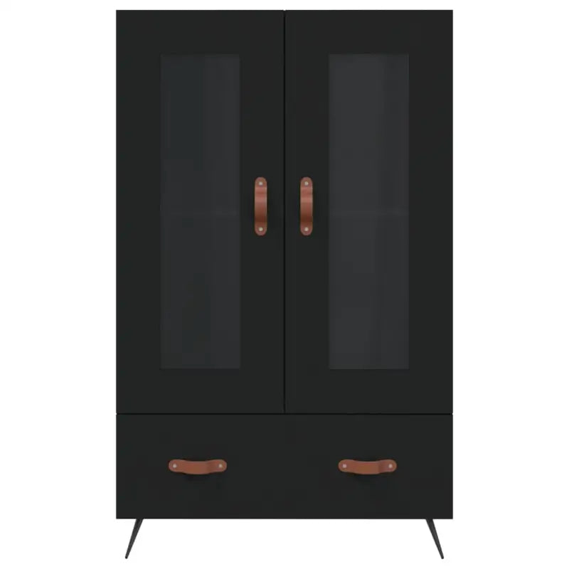 Moderne hoge kast met metalen poten van bewerkt hout - Dressoirs & buffetkasten