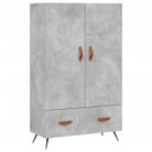 Moderne hoge kast met metalen poten van bewerkt hout - Dressoirs & buffetkasten