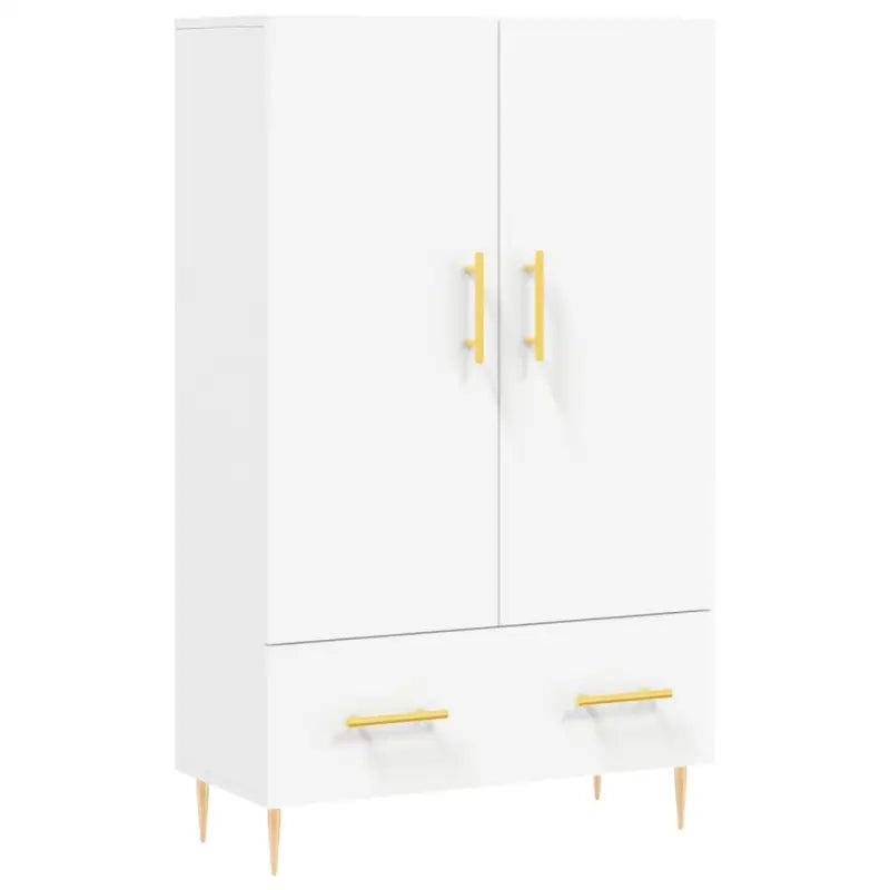 Moderne hoge kast met metalen poten van bewerkt hout - Dressoirs & buffetkasten