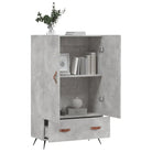 Moderne hoge kast met metalen poten van bewerkt hout - Dressoirs & buffetkasten