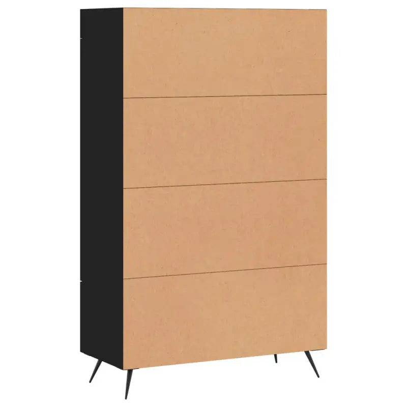 Moderne hoge kast met metalen poten van bewerkt hout - Dressoirs & buffetkasten