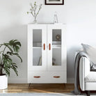 Moderne hoge kast met metalen poten van bewerkt hout - Wit / 1 - Dressoirs & buffetkasten