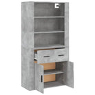 Moderne hoge kast van bewerkt hout voor een stijlvolle uitstraling - Dressoirs & buffetkasten