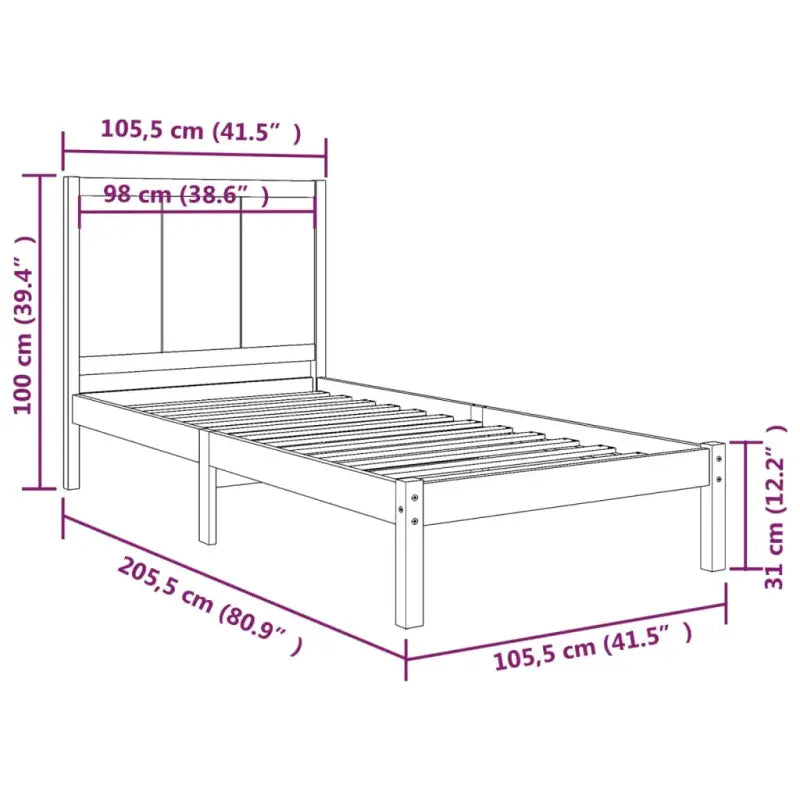 Moderne houten bedframe van massief grenenhout inclusief levering bevat - Bedden & bedframes