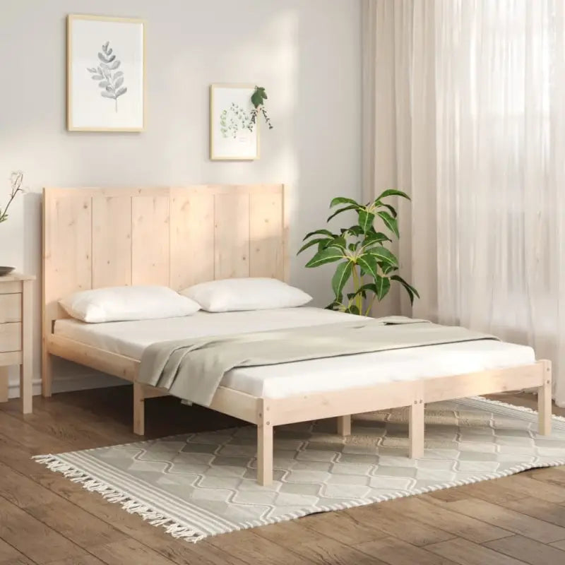 Moderne houten bedframe van massief grenenhout inclusief levering bevat - Naturel / 140 x 200 cm - Bedden & bedframes
