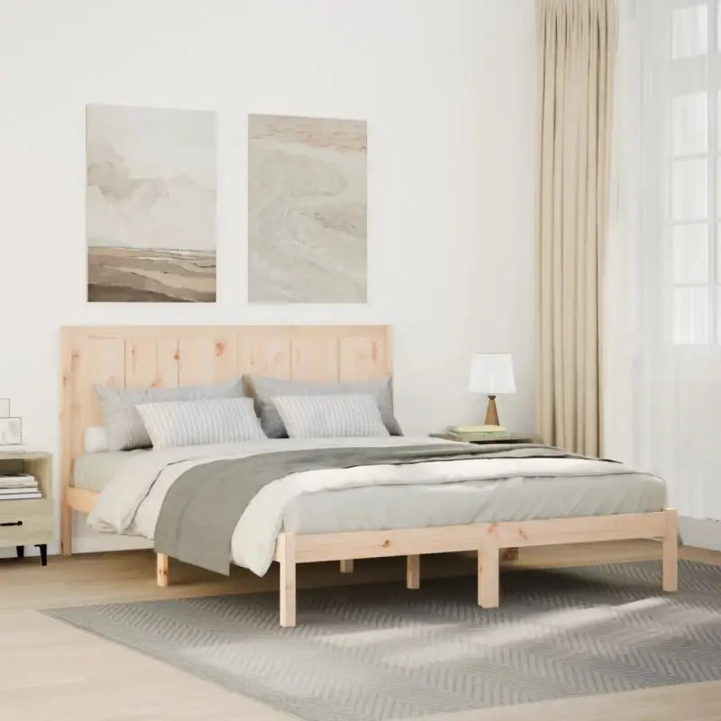 Moderne houten bedframe van massief grenenhout inclusief levering bevat - Naturel / 140 x 220 cm - Bedden & bedframes