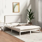 Moderne houten bedframe van massief grenenhout inclusief levering bevat - Wit / 135 x 190 cm - Bedden & bedframes