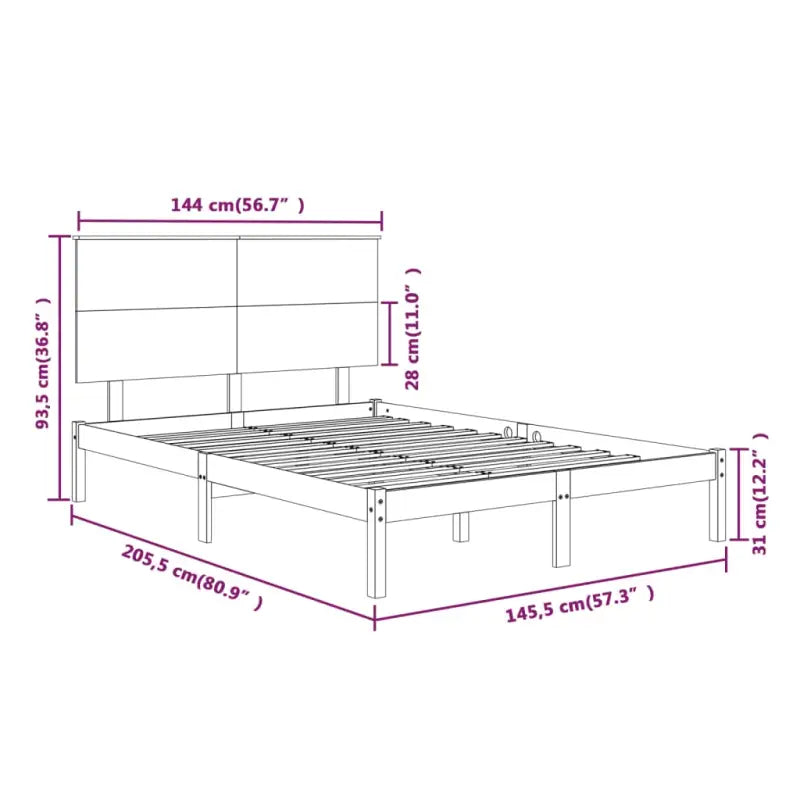 Moderne houten bedframe van massief grenenhout inclusief levering bevat - Bedden & bedframes