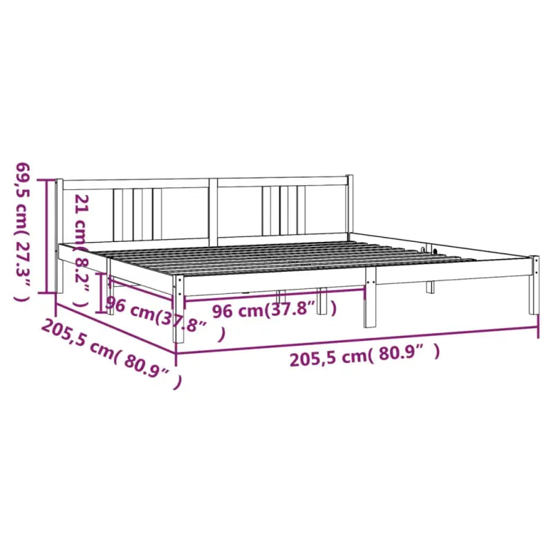 Moderne houten bedframe van massief grenenhout met levering bevat - Bedden & bedframes