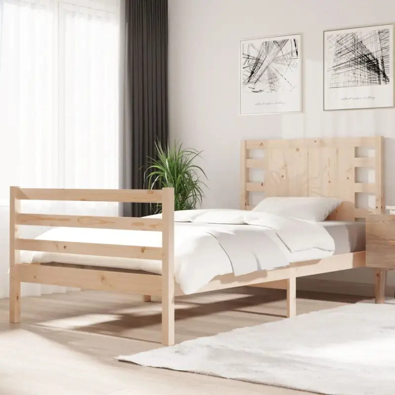 Moderne houten bedframe van massief grenenhout met levering bevat - Naturel / 90 x 200 cm - Bedden & bedframes