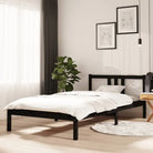 Moderne houten bedframe van massief grenenhout met levering bevat - Zwart / 100 x 200 cm - Bedden & bedframes