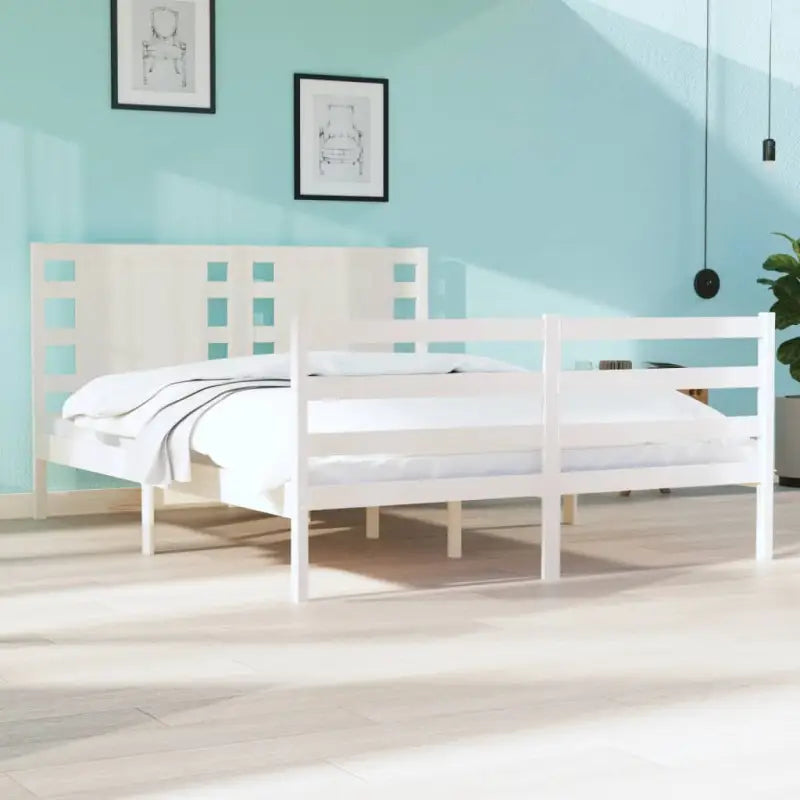 Moderne houten bedframe van massief grenenhout met levering bevat - Wit / 120 x 190 cm - Bedden & bedframes