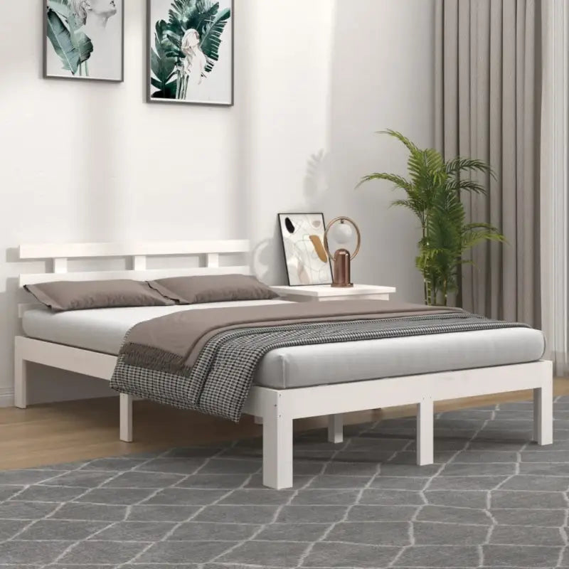 Moderne houten bedframe van massief grenenhout met levering bevat - Wit / 120 x 200 cm - Bedden & bedframes