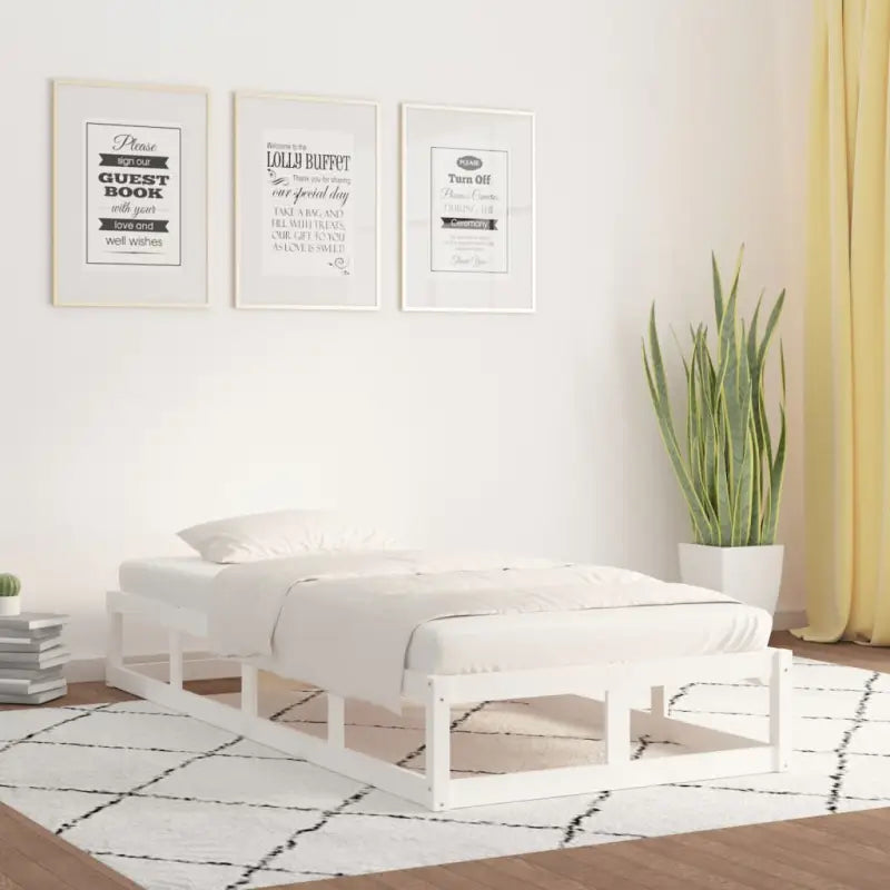 Moderne houten bedframe van massief grenenhout voor een stijlvolle slaapkamer - Wit / 100 x 200 cm - Bedden & bedframes