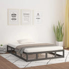 Moderne houten bedframe van massief grenenhout voor een stijlvolle slaapkamer - Grijs / 120 x 200 cm - Bedden &