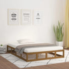 Moderne houten bedframe van massief grenenhout voor een stijlvolle slaapkamer - Honingbruin / 120 x 190 cm - Bedden &