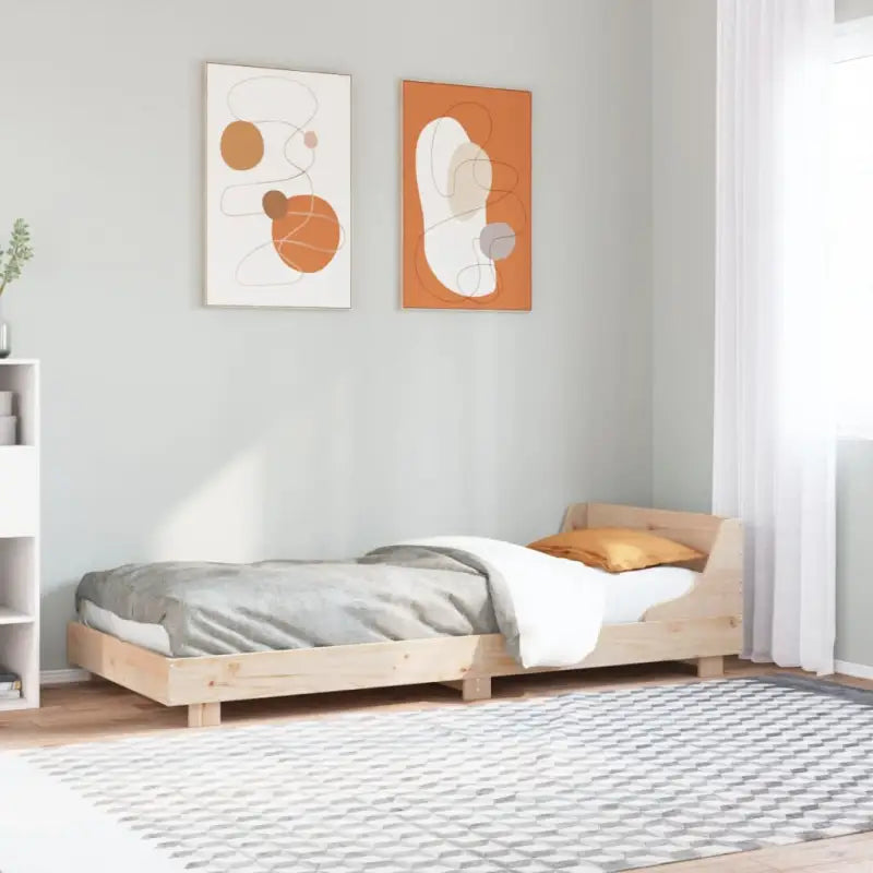 Moderne houten bedframe van massief grenenhout voor een strakke slaapkamer - Naturel / 90 x 190 cm - Bedden & bedframes