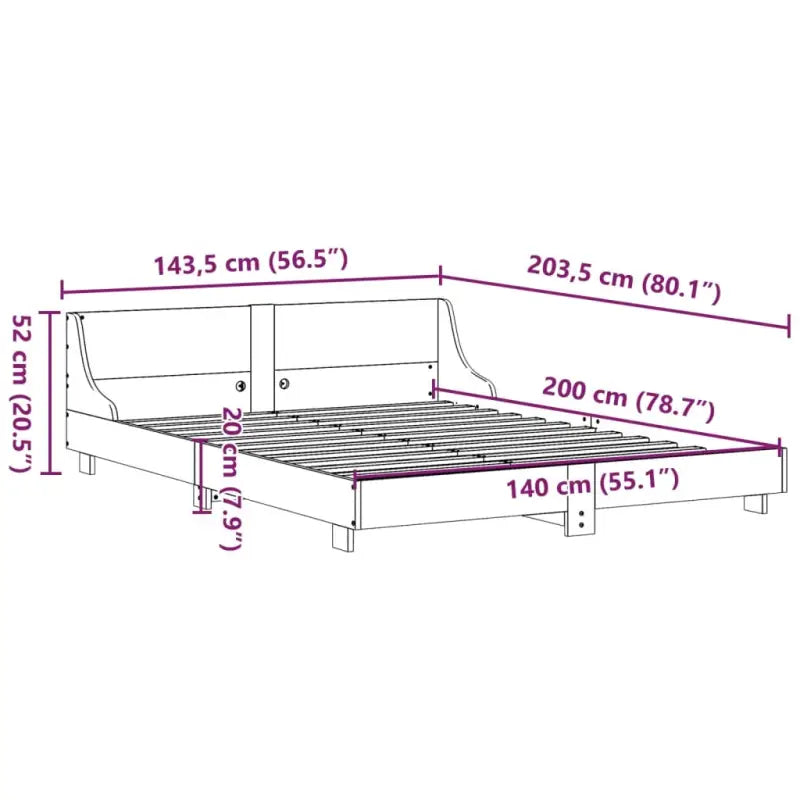 Moderne houten bedframe van massief grenenhout voor een strakke slaapkamer - Bedden & bedframes