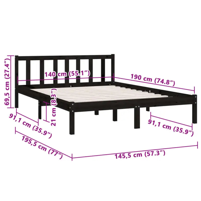 Moderne houten bedframe van massief grenenhout voor stijlvolle slaapkamers - Bedden & bedframes