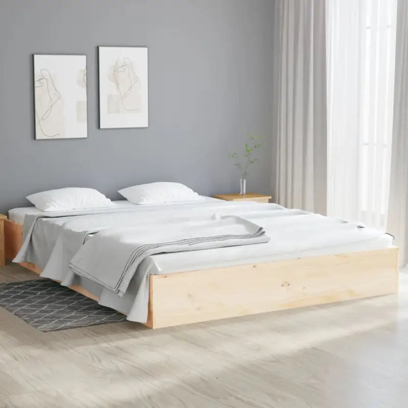 Moderne houten bedframe van massief grenenhout voor stijlvolle slaapkamers - Naturel / 120 x 190 cm - Bedden & bedframes
