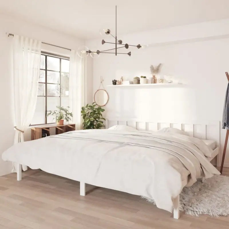 Moderne houten bedframe van massief grenenhout voor stijlvolle slaapkamers - Wit / 180 x 200 cm - Bedden & bedframes