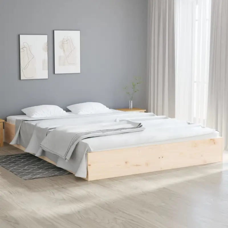 Moderne houten bedframe van massief grenenhout voor stijlvolle slaapkamers - Naturel / 120 x 200 cm - Bedden & bedframes
