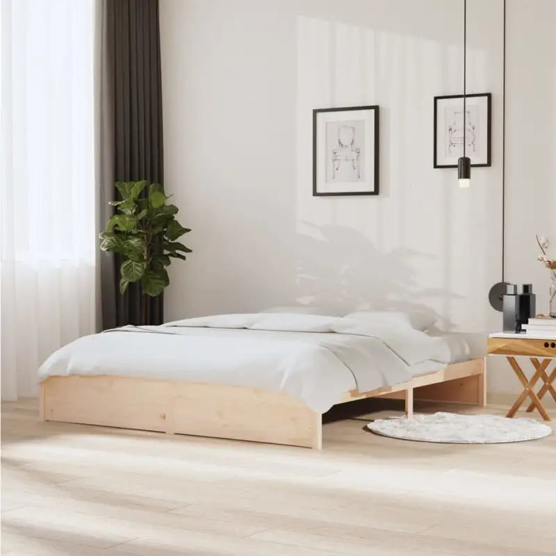 Moderne houten bedframes van massief grenenhout voor een stijlvolle slaapkamer - Naturel / 180 x 200 cm - Bedden &