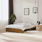 Moderne houten bedframes van massief grenenhout voor een stijlvolle slaapkamer - Honingbruin / 150 x 200 cm - Bedden &