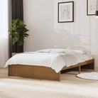 Moderne houten bedframes van massief grenenhout voor een stijlvolle slaapkamer - Honingbruin / 120 x 190 cm - Bedden &