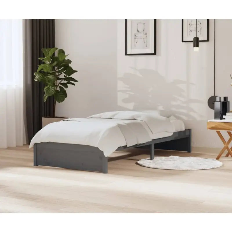 Moderne houten bedframes van massief grenenhout voor een stijlvolle slaapkamer - Grijs / 90 x 200 cm - Bedden &