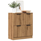 Moderne houten dressoirs met bewerkt hout en stevig blad - artisanaal eikenkleurig / 1 - Dressoirs & buffetkasten