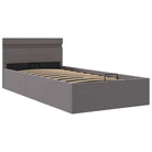 Moderne hydraulische eenpersoonsbed met multiplex lattenbodem en kunstleren bekleding - Bedden & bedframes